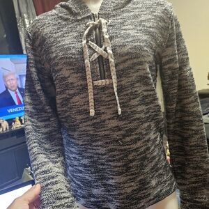 BKE LOUNGE ~ 2014 Charcoal and Light Gray Knit Hoodie